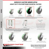 Service Caster 6 Inch Kingpinless Green Poly on Steel Wheel Caster Brakes 2 Rigid SCC, 2PK SCC-KP30S620-PUR-GB-SLB-2-R-2